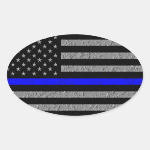 UNTERSTÜTZUNG DER THIN BLUE LINE POLIZEI OVAL HECK OVALER AUFKLEBER