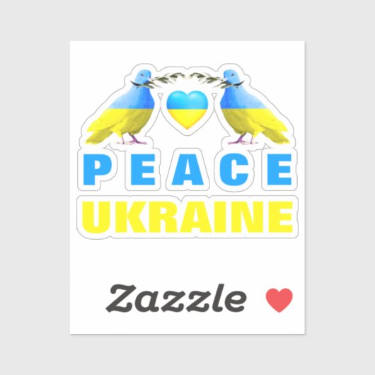 Unterstützung der Ukraine Aufkleber Frieden Taube (Blatt)