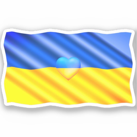 Unterstützung der Ukraine Aufkleber ukrainische Fl (Vorderseite)