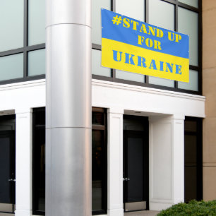 Unterstützung der Ukraine Banner ukrainische Flagg