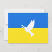 Unterstützung der Ukraine Card Friedenstaube ukrai RSVP Karte (Rückseite)