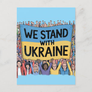 Unterstützung der Ukraine Crowd Design, Einheit un Postkarte