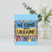 Unterstützung der Ukraine Crowd Design, Einheit un Postkarte (Stehend Vorderseite)