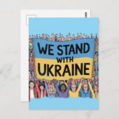 Unterstützung der Ukraine Crowd Design, Einheit un Postkarte (Vorne/Hinten)