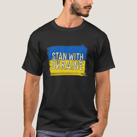 Unterstützung der Ukraine durch die ukrainische Fl T-Shirt (Vorderseite)