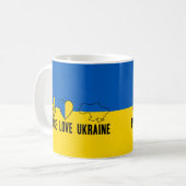 Unterstützung der Ukraine durch ukrainische Flagge Kaffeetasse (Vorderseite Links)