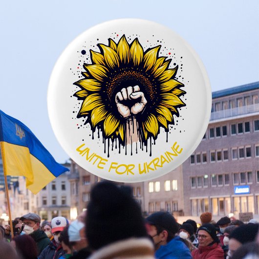 Unterstützung der Ukraine Fist & Sunflower Button