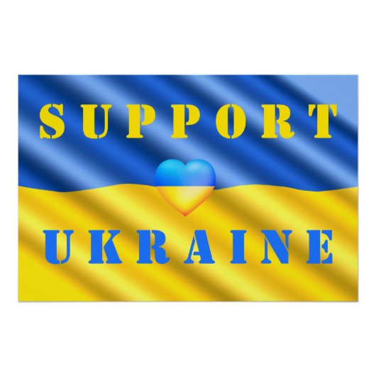 Unterstützung der Ukraine - Flagge - Freiheit - Fr Poster (Vorderseite)