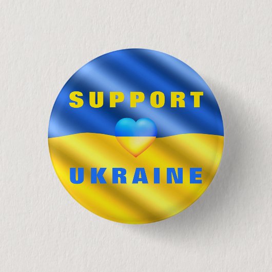 Unterstützung der Ukraine - Frieden - ukrainische  Button (Vorderseite)