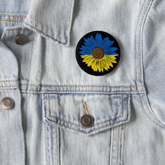 Unterstützung der Ukraine für Blauen und Gelbe Fla Button (Beispiel)