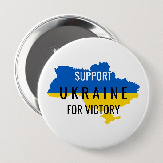 Unterstützung der Ukraine für den Siegesüberlageru Button (Vorne & Hinten)