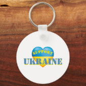 Unterstützung der Ukraine Gelb und Blau Schlüsselanhänger (Vorderseite)