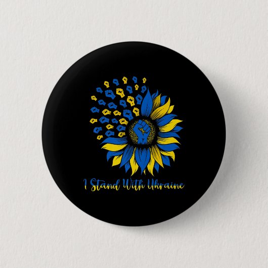 Unterstützung der Ukraine Ich stehe mit der Ukrain Button (Vorderseite)