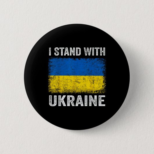 Unterstützung der Ukraine ich stehe mit der Ukrain Button (Vorderseite)