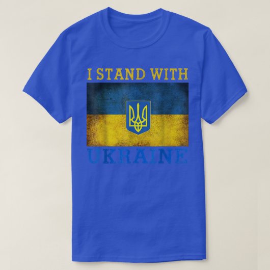 Unterstützung der Ukraine ich stehe mit der Ukrain T-Shirt (Design vorne)