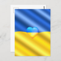 Unterstützung der Ukraine Postkarte ukrainische Fl