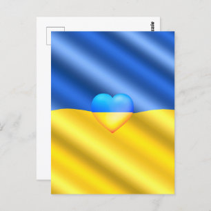 Unterstützung der Ukraine Postkarte ukrainische Fl