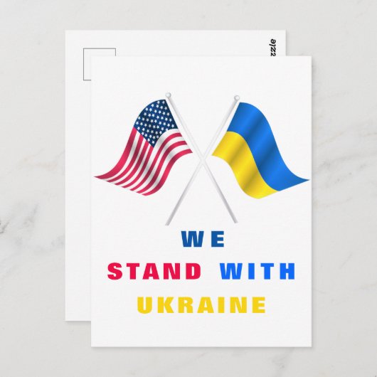 Unterstützung der Ukraine Postkarten, die wir mit Postkarte (Vorne/Hinten)