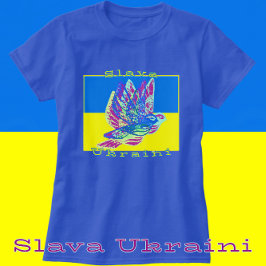 Unterstützung der Ukraine Slava Ukraini Friedenstr T-Shirt