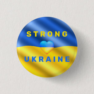 Unterstützung der Ukraine - Starke - Flagge - Fre Button