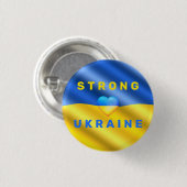 Unterstützung der Ukraine - Starke - Flagge - Frei Button (Vorne & Hinten)