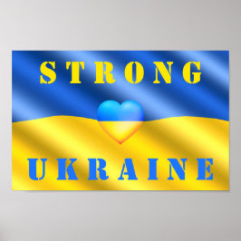 Unterstützung der Ukraine - Starke - Flagge - Frei Poster