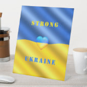 Unterstützung der Ukraine - Starke - Flagge - Frei Sockelschild (In Situ)