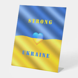Unterstützung der Ukraine - Starke - Flagge - Frei Sockelschild