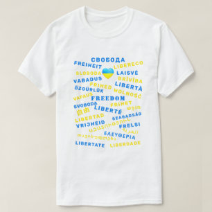 Unterstützung der Ukraine T - Shirt Freedom Text I