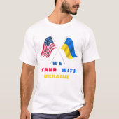 Unterstützung der Ukraine T - Shirt USA und ukrain (Vorderseite)
