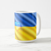 Unterstützung der Ukraine Tasse ukrainische Flagge (VorderseiteRechts)