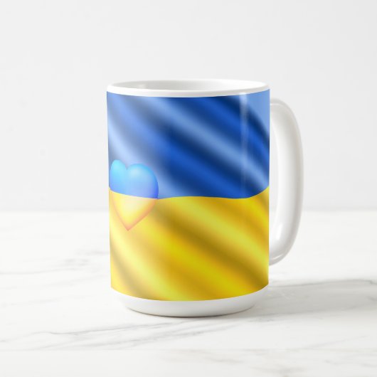Unterstützung der Ukraine Tasse ukrainische Flagge (VorderseiteRechts)
