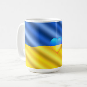 Unterstützung der Ukraine Tasse ukrainische Flagge