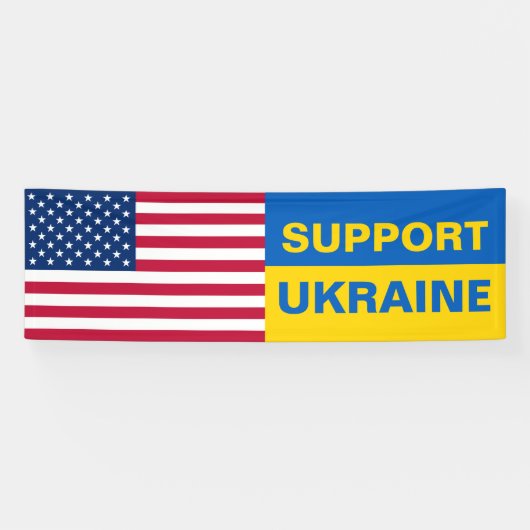 Unterstützung der Ukraine USA Flag Solidarity Banner (Horizontal)