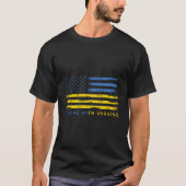 Unterstützung der ukrainischen amerikanischen Flag T-Shirt (Vorderseite)
