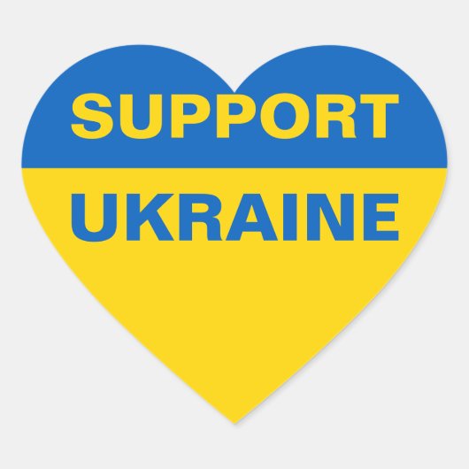 Unterstützung der ukrainischen Flagge Herz-Aufkleber (Vorderseite)