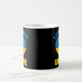 Unterstützung der ukrainischen Flagge Ich stehe mi Kaffeetasse (Mittel)
