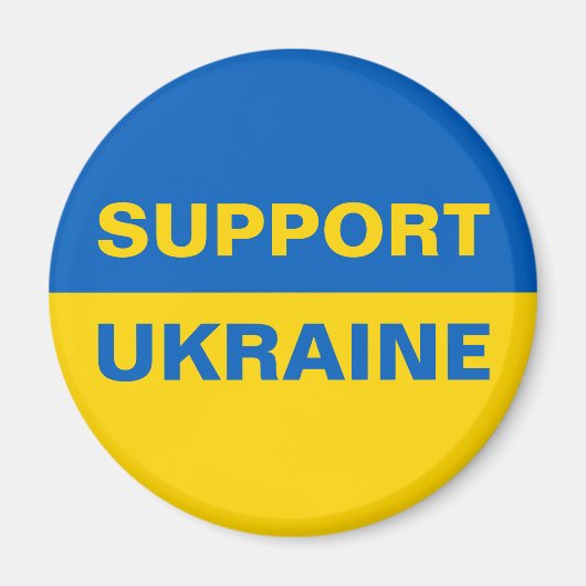 Unterstützung der ukrainischen Flagge Magnet (Vorne)