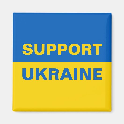 Unterstützung der ukrainischen Flagge Magnet (Vorne)