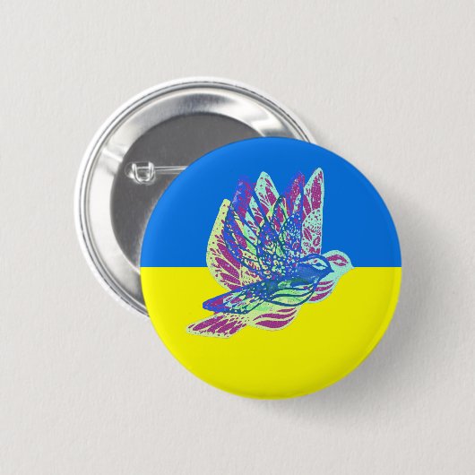 Unterstützung der ukrainischen Flagge mit farbenpr Button (Vorne & Hinten)