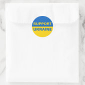 Unterstützung der ukrainischen Flagge Runder Aufkleber (Tasche)