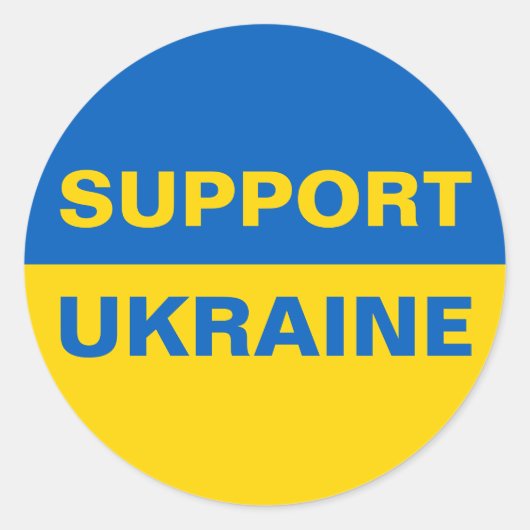 Unterstützung der ukrainischen Flagge Runder Aufkleber (Vorderseite)