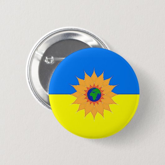 Unterstützung der ukrainischen Flagge und Sonnenbl Button (Vorne & Hinten)