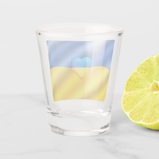 Unterstützung der ukrainischen Schießscheibe ukrai Schnapsglas (Rückseite)