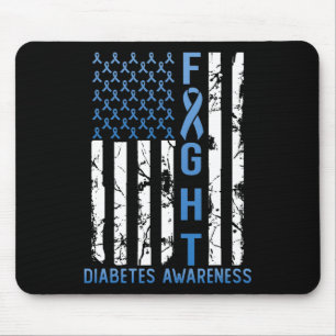 Unterstützung der USA-Flagge Typ 2 Diabetes Typ 1 Mousepad