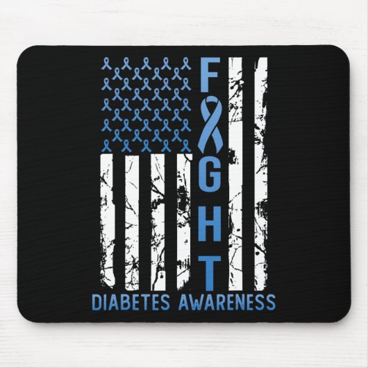 Unterstützung der USA-Flagge Typ 2 Diabetes Typ 1 Mousepad (Vorne)