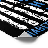 Unterstützung der USA-Flagge Typ 2 Diabetes Typ 1  Poster (Ecke)