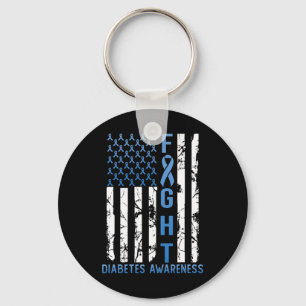 Unterstützung der USA-Flagge Typ 2 Diabetes Typ 1  Schlüsselanhänger