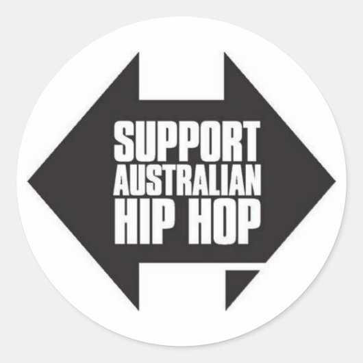 Unterstützung des australischen Hip Hop-Aufklebers Runder Aufkleber (Vorderseite)