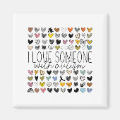 Unterstützung des Autismus Bewusstsein I Liebe jem Magnet (Vorne)